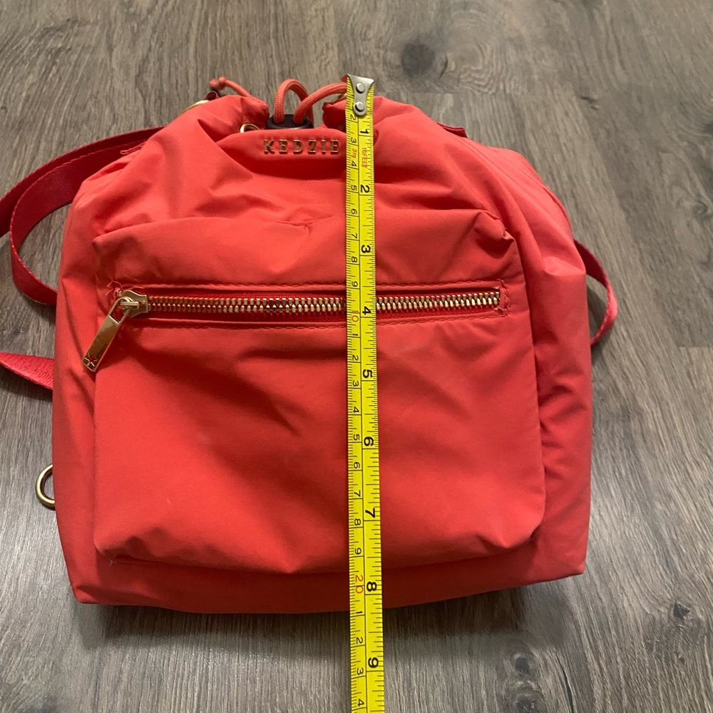 Kedzie Aries Convertible Bucket Bag, Sling Backpack Pink Coral Front Zip Pocket